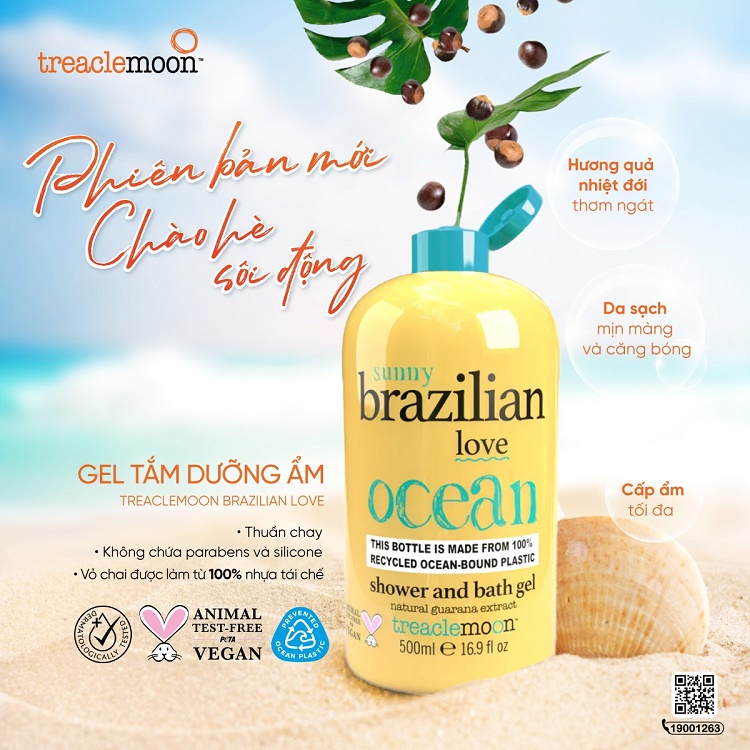 Hạ nhiệt mùa hè cùng Gel tắm dưỡng ẩm Treaclemoon Brazilian Love hương quả nhiệt đới 500ML [MỚI]